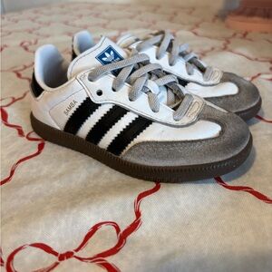 Adidas Kids Samba White and Black Sneakers
